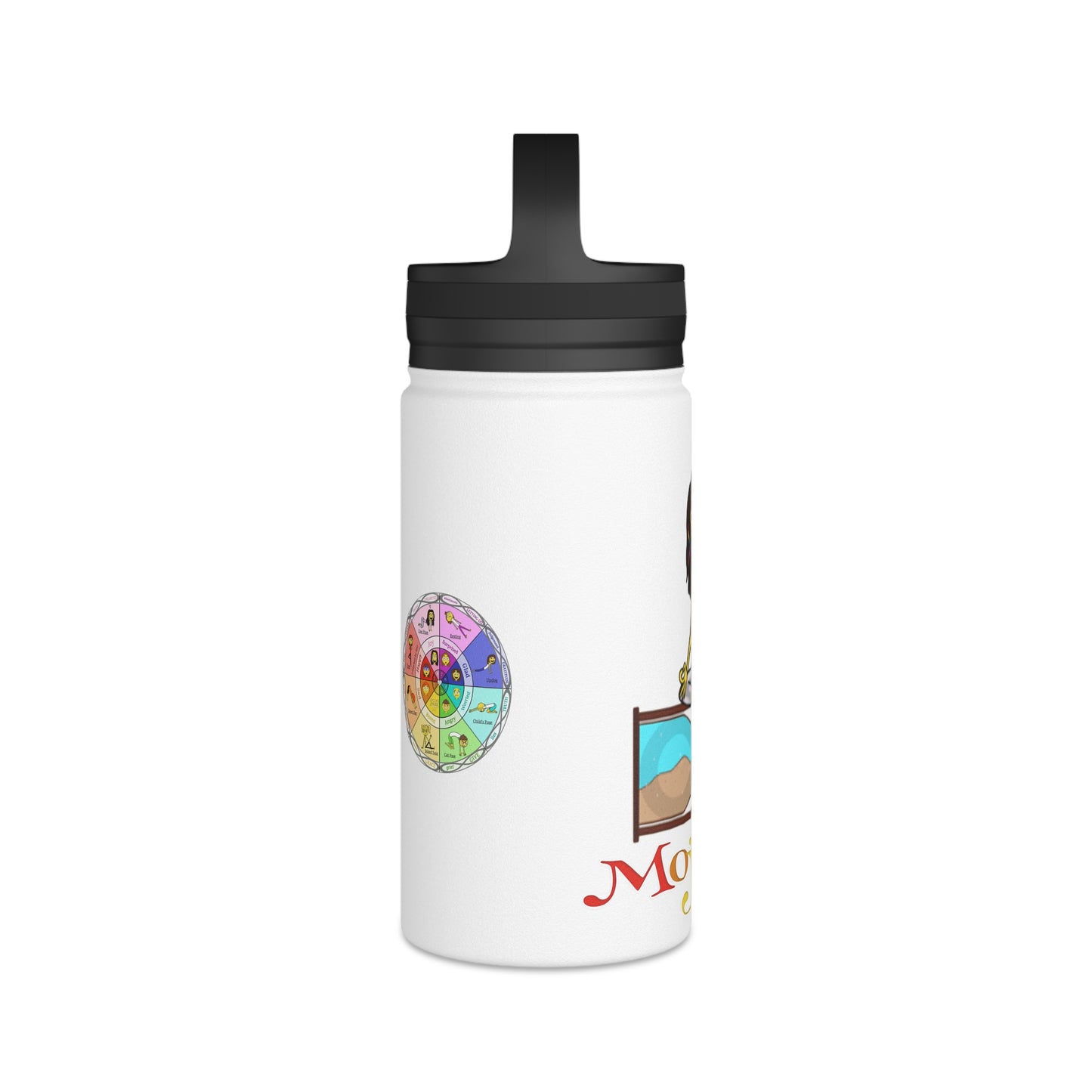 MojiYogi Stainless Steel Water Bottle, Handle Lid